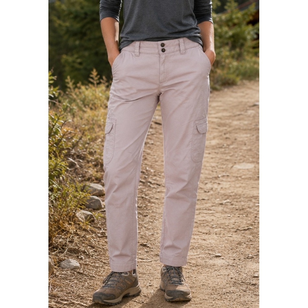 Eddie Bauer Dusty Rose Pink Cotton Twill Cargo Utility Pants Size 10 NWOT Hiking - Picture 1 of 13